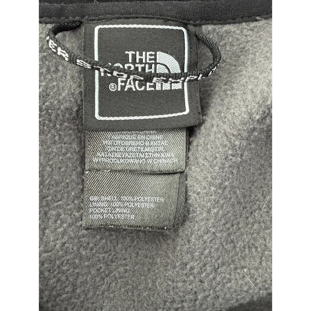 The North Face TKA 100 Mens Small Charcoal Grey Full Zip Fleece Jacket Mock Neck